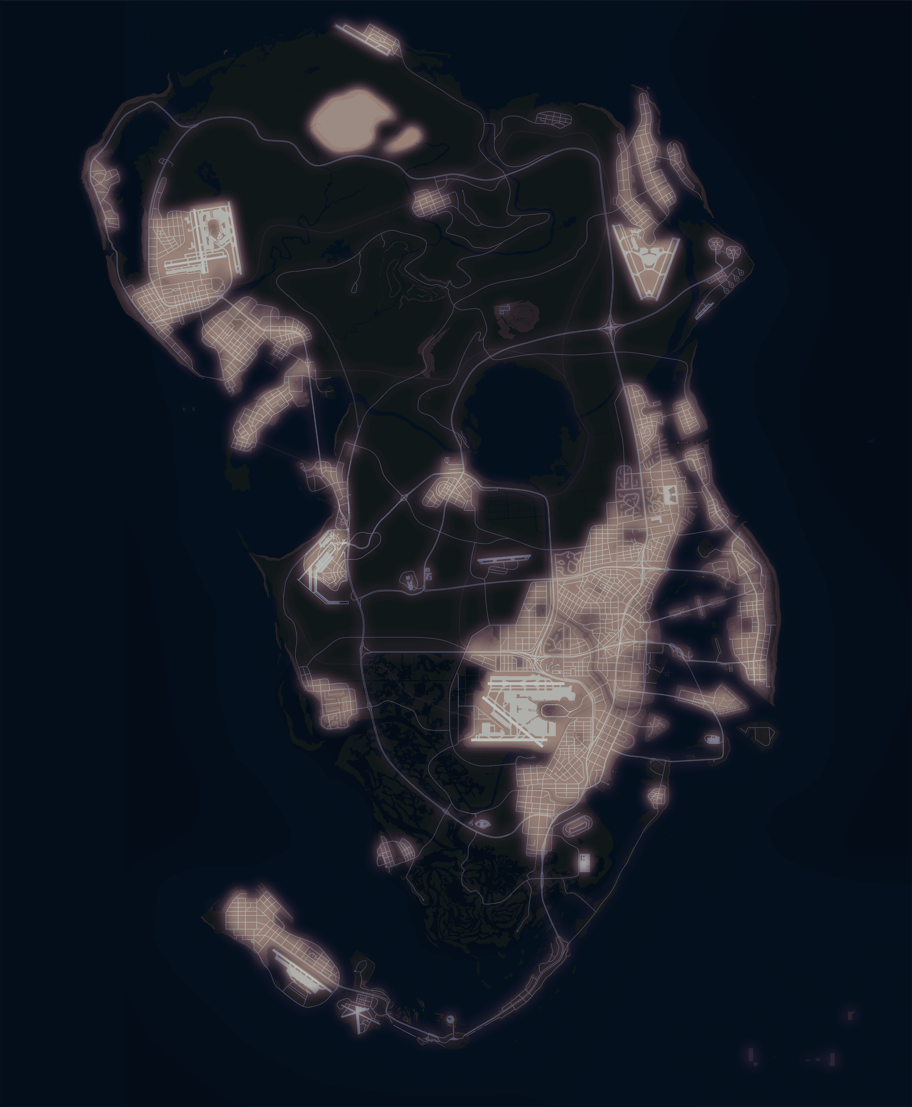 Night satellite map of the state of Leonida